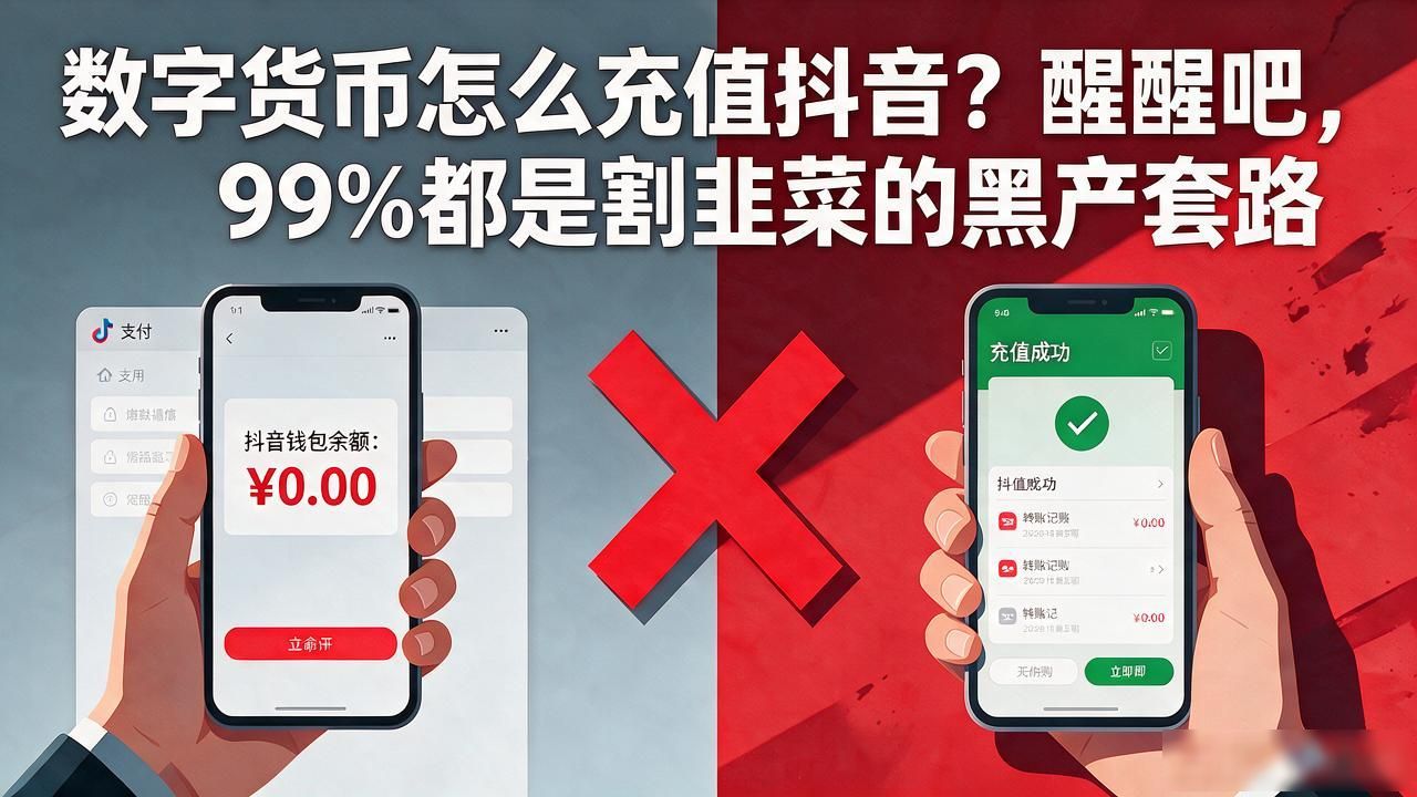 数字货币怎么充值抖音？醒醒吧，99%都是割韭菜的黑产套路