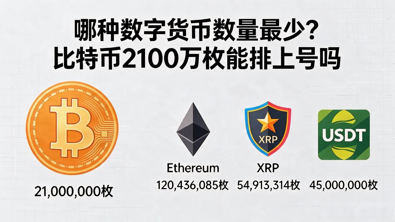 哪种数字货币数量最少？比特币2100万枚能排上号吗