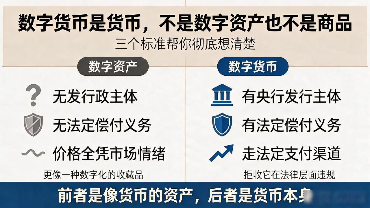 数字货币是货币，不是数字资产也不是商品，三个标准帮你彻底想清楚