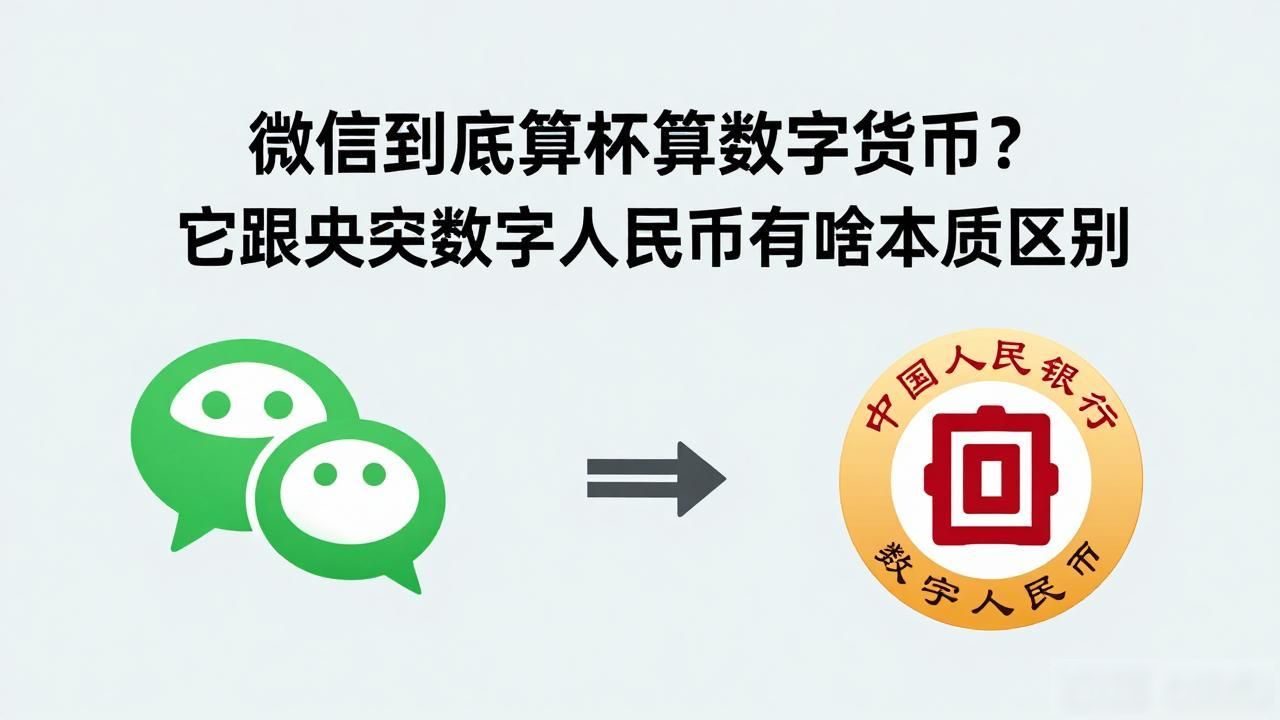微信到底算不算数字货币？它跟央行数字人民币有啥本质区别