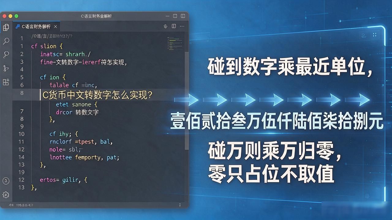 C货币中文转数字怎么实现？C语言财务金额解析踩坑全记录